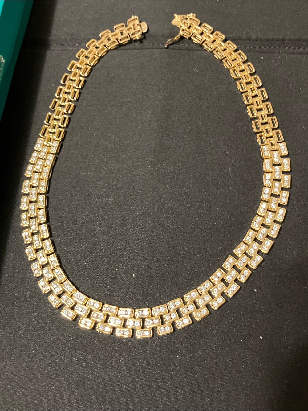 Suzanne Somers Gold Crystal Double Row Necklace